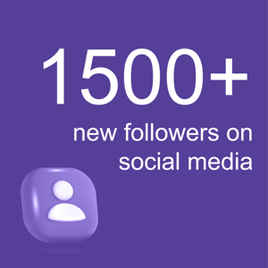 1500+ new followers on social media